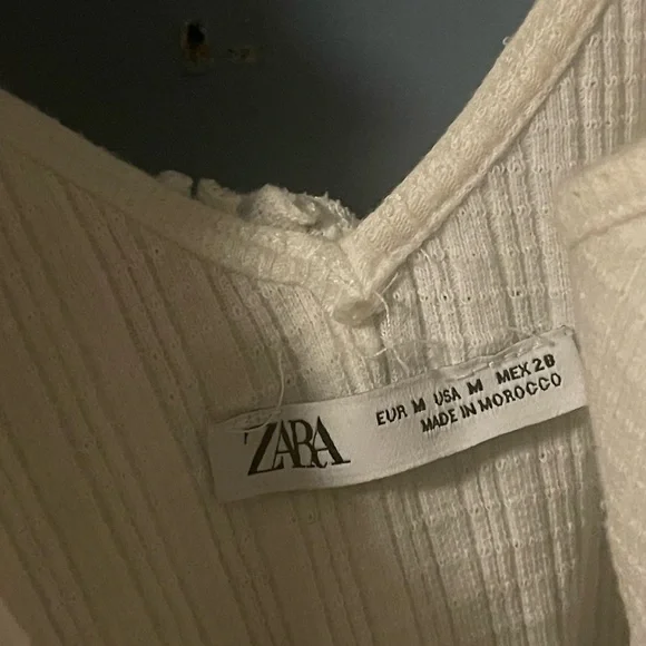 Zara White Ruffle Top and Denim Skirt Set - Picture 4 of 5